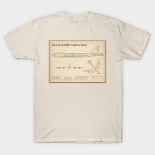 Boeing B-52 Stratofortress - Airplane Blueprint - SD T-Shirt